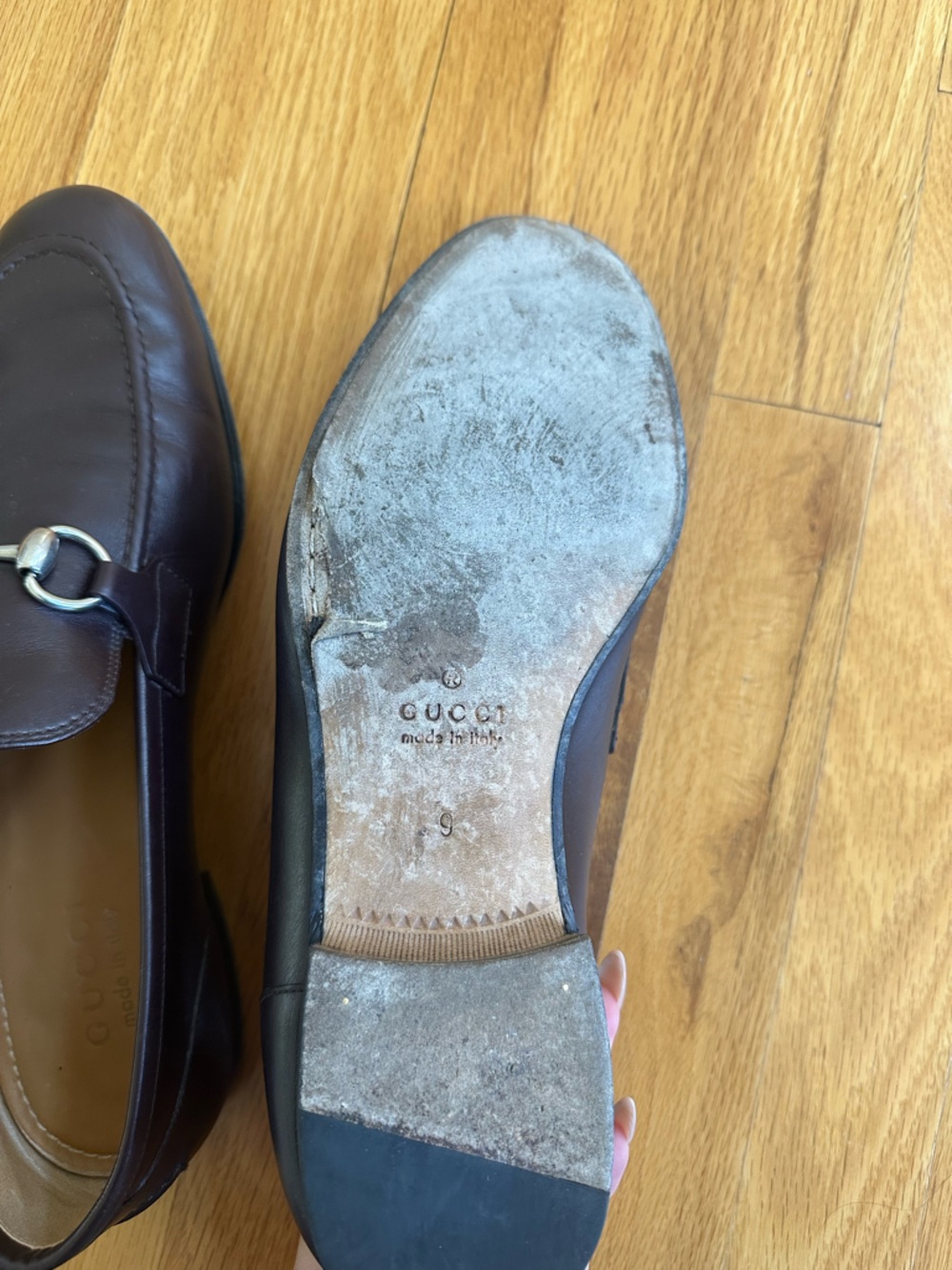 Gucci Brown Leather Horsebit Slip-On Loafers - Picture 6 of 6